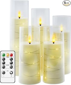 Flameless LED Candles with Timer 5 Pc Flickering Flameless Candles for Romantic Ambiance and Home Decoration Stable Acrylic Shell, (Base Material: Acrylic)